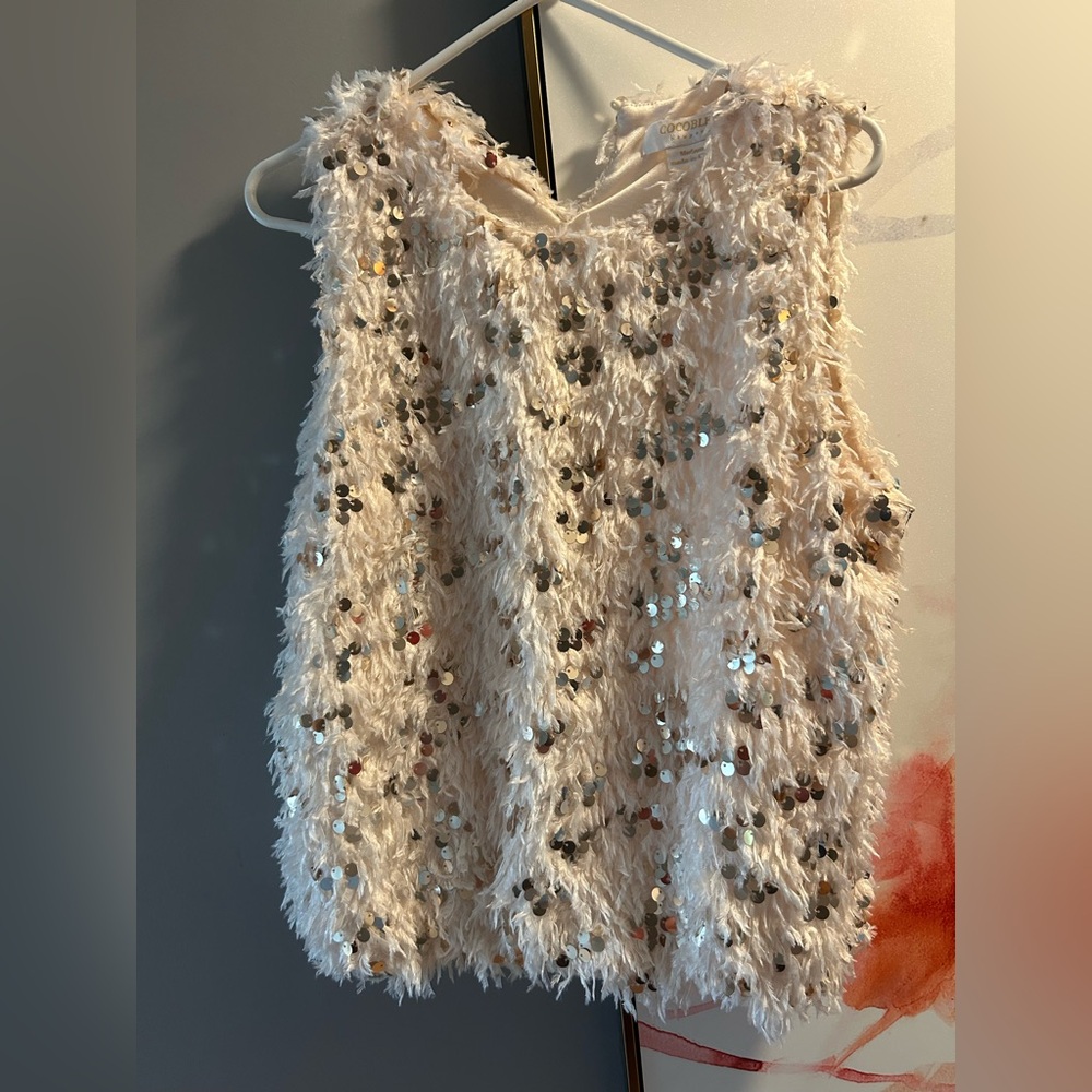 Elegant Cream Sequin Blouse